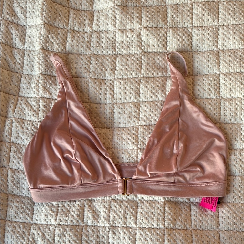 La SENZA Pink Satin Bralette with Adjustable Straps